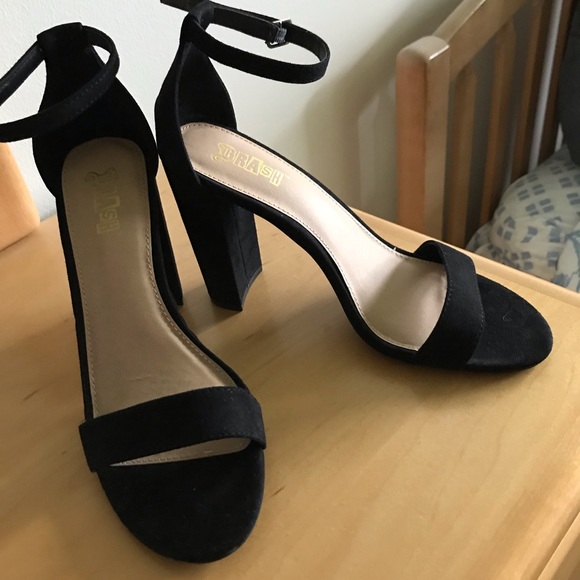 Brand New in box! Black strap chunky heel - Picture 3 of 3